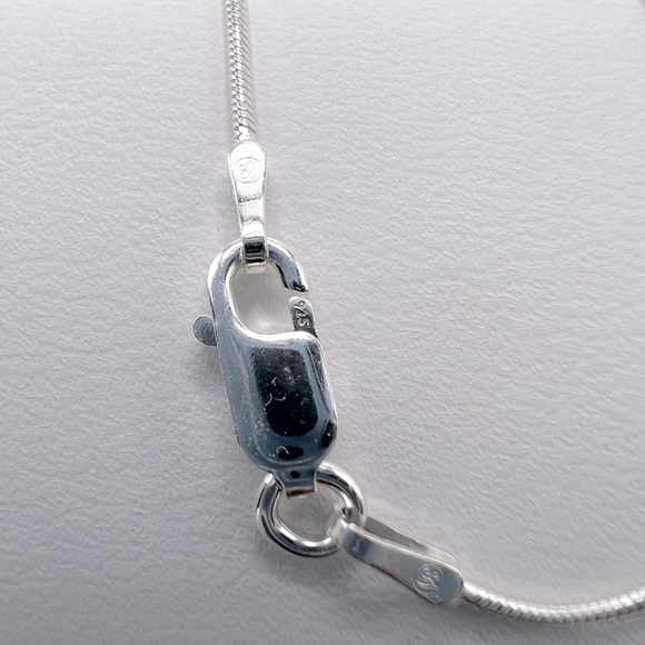 Sterling Silver Green Lab Oval Opal Necklace - Picture 14 of 17